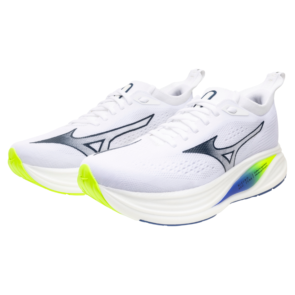 Mizuno Men's Neo Zen 2 Running Shoes in White/Estate Blue/Lightening Yellow SS26