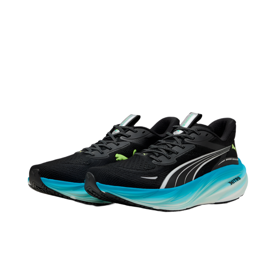 PUMA Men's Magnify NITRO 3 Running Shoes in PUMA Black/Speed Blue AW25