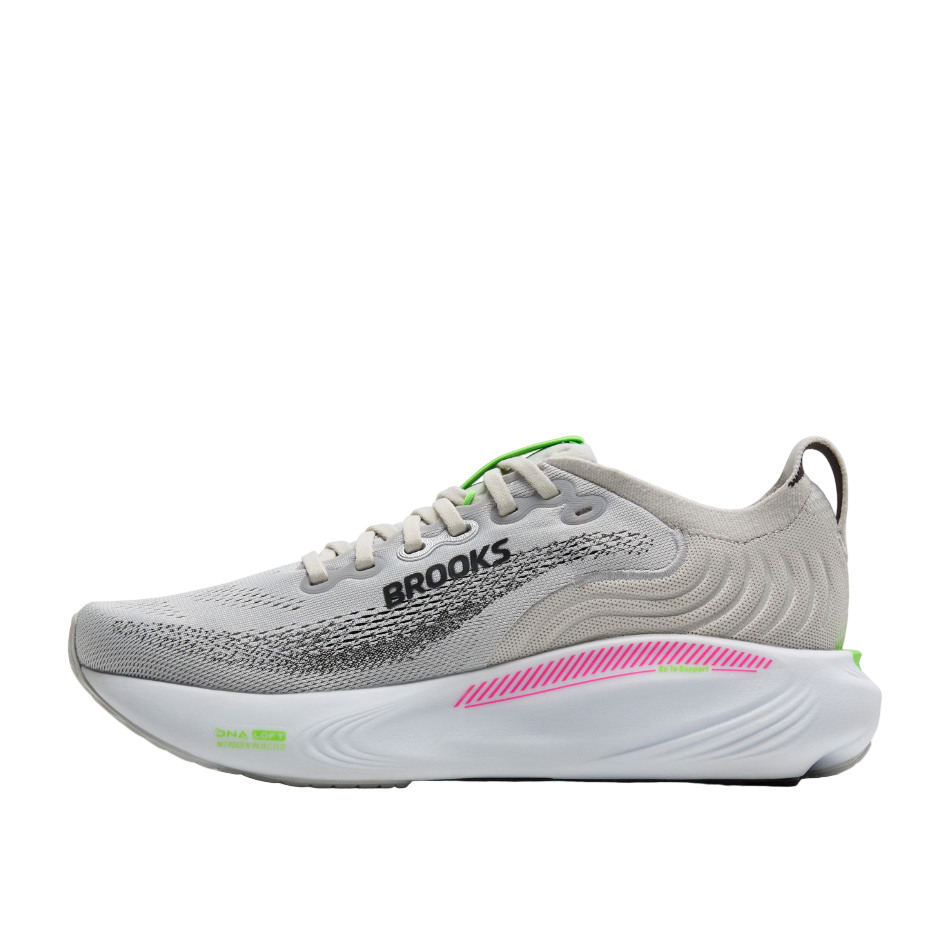 Brooks Women's Adrenaline GTS 25 Running Shoes in Oyster/Pink/Green SS26