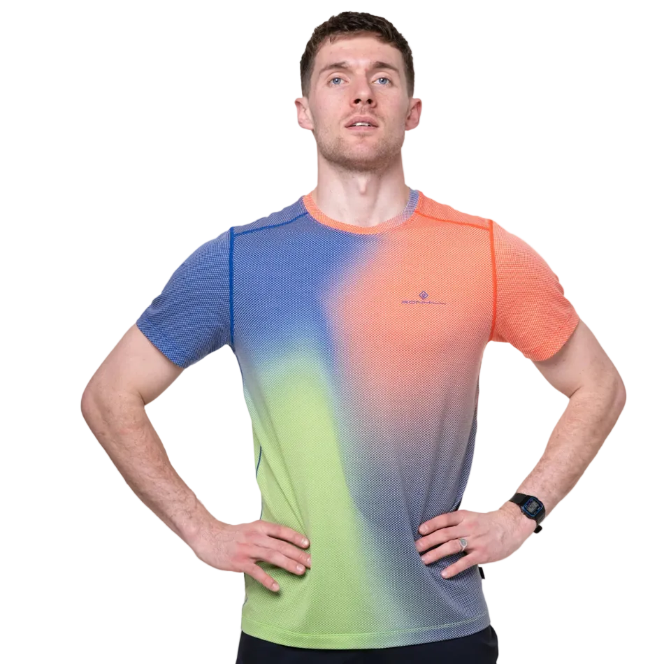 Ronhill Men's Tech Golden Hour Tee in Dark Cobalt Merge SS26