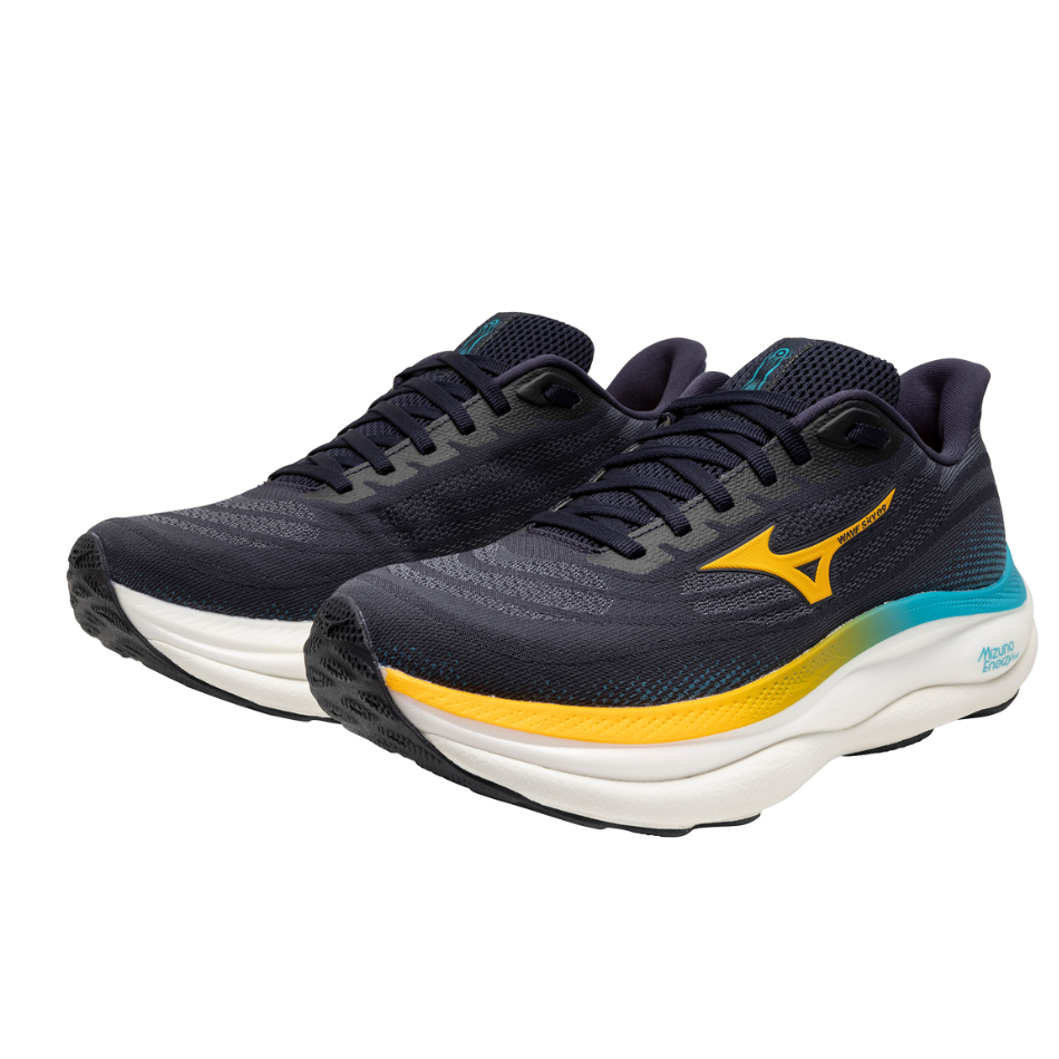 Mizuno Men's Wave Sky 9 Running Shoes in Baritone Blue/Citrus/Capri Breeze AW25