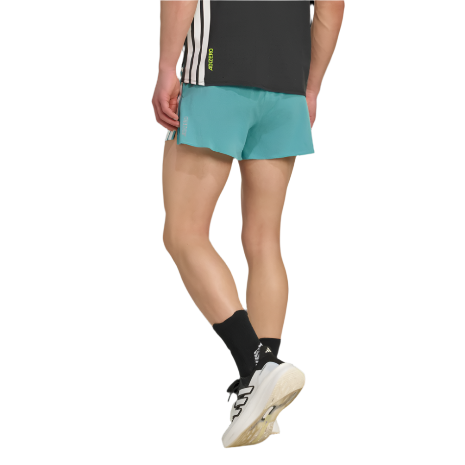 adidas Men's Adizero Running Gel Pocket Shorts in Tuquoise/Powder Teal AW25