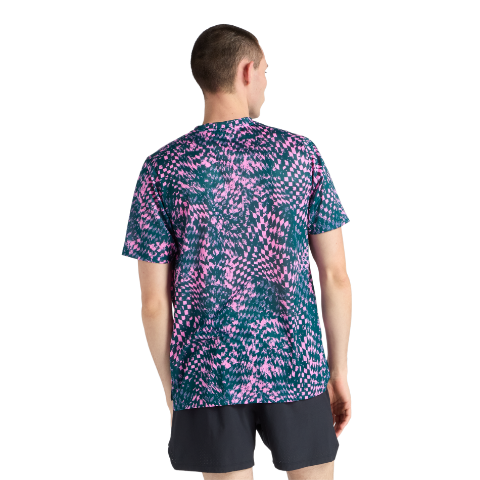 New Balance Men's London Edition Athletics Print T-Shirt in Pink Heat SS26