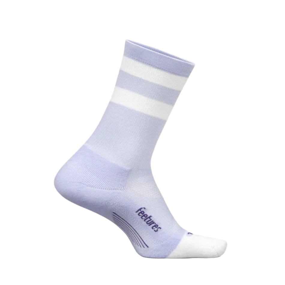 Feetures Elite Light Cushion Mini Crew High Top Stripe in Lilac AW25