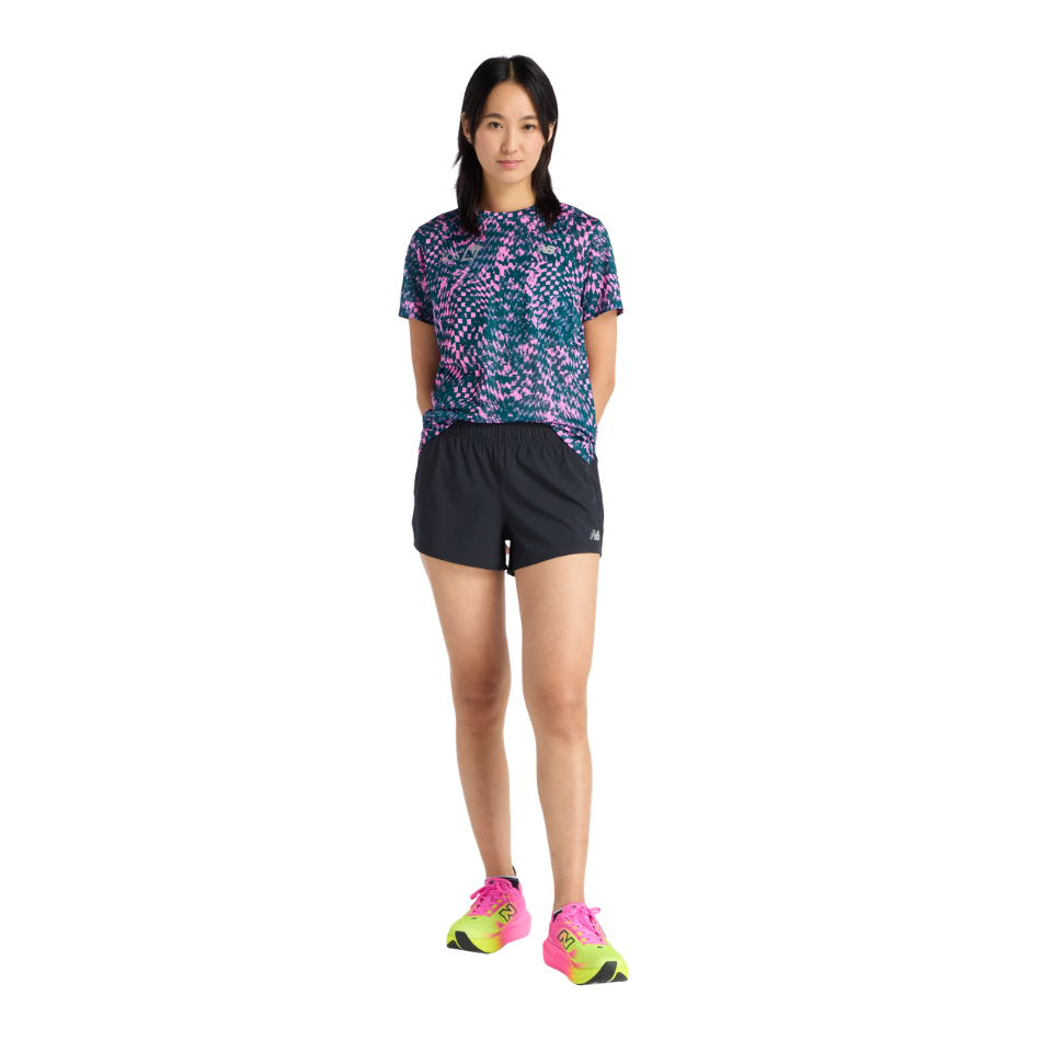 New Balance Women's London Edition Athletics Print T Shirt in Pink Heat SS26