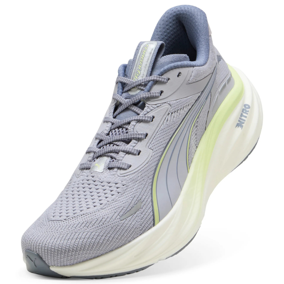 PUMA Men's Magnify NITRO 3 Running Shoes in Vibrant Silver/Apple Spritz SS26