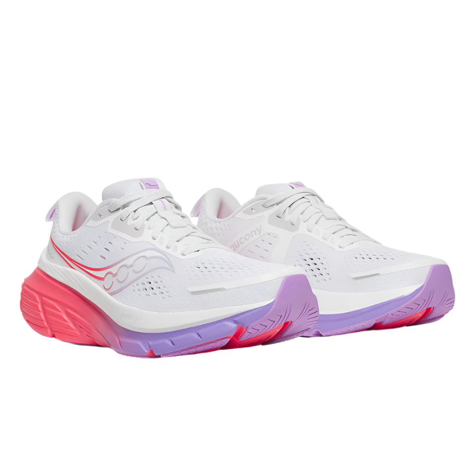 Saucony Women's Guide 18 Running Shoes in White/Crocus AW25