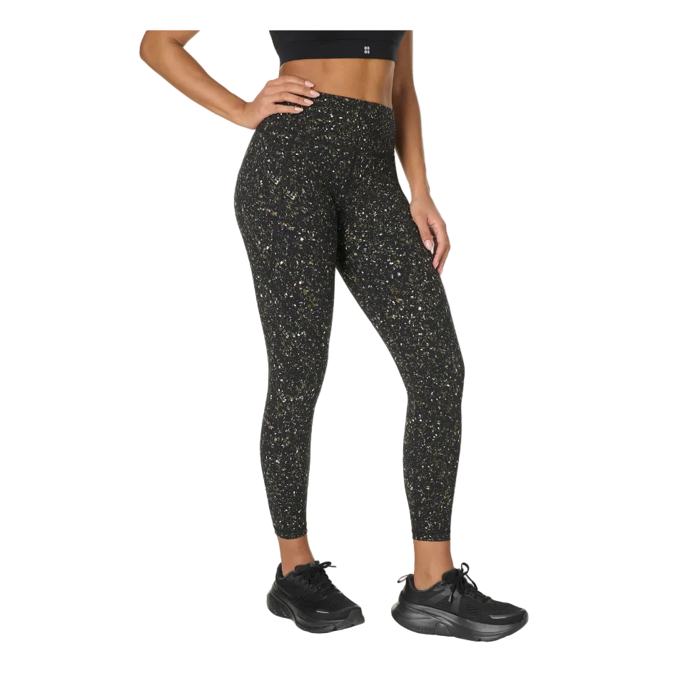 Sweaty Betty Power 7/8 Workout Leggings in Green Ditsy/Terrain Print SS26