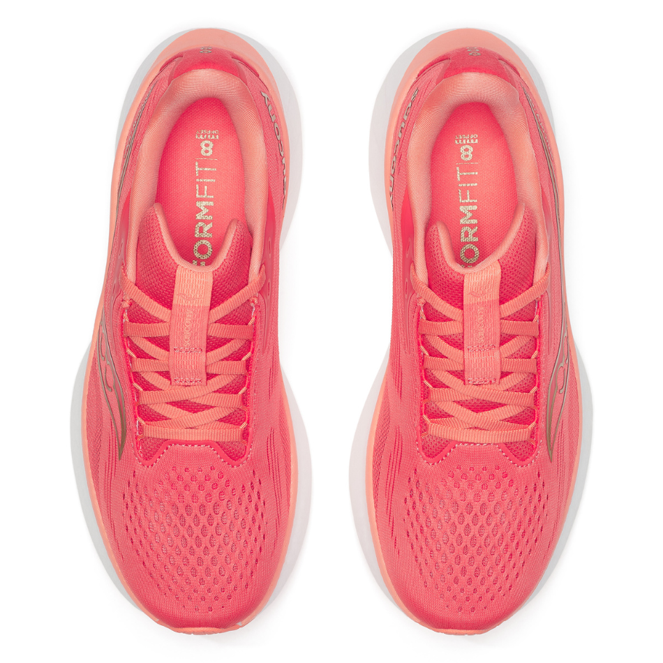 Saucony Women's Ride 18 Running Shoes in Coral/Salmon
