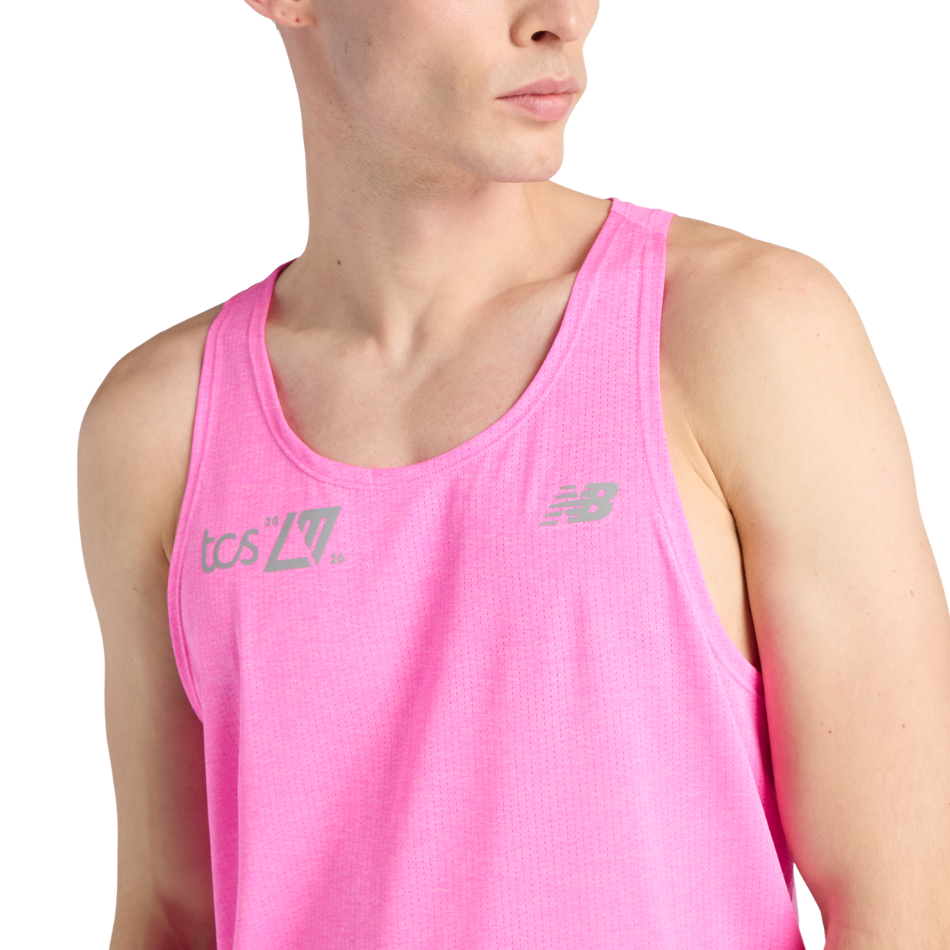 New Balance Men's London Edition Athletics Singlet in Pink Heat SS26
