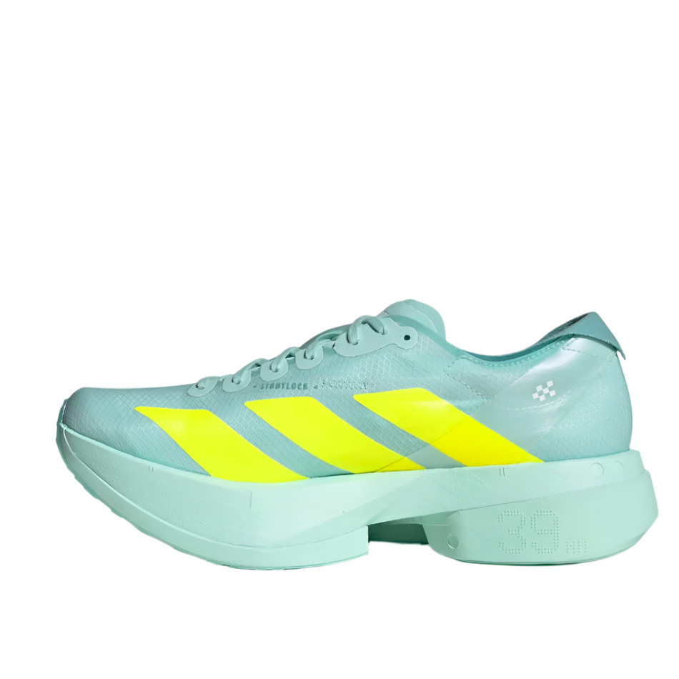 adidas Women's Adios Pro 4 Running Shoes in Turquoise/Semi Flash Aqua/Lucid Lemon/Mint Ton AW25