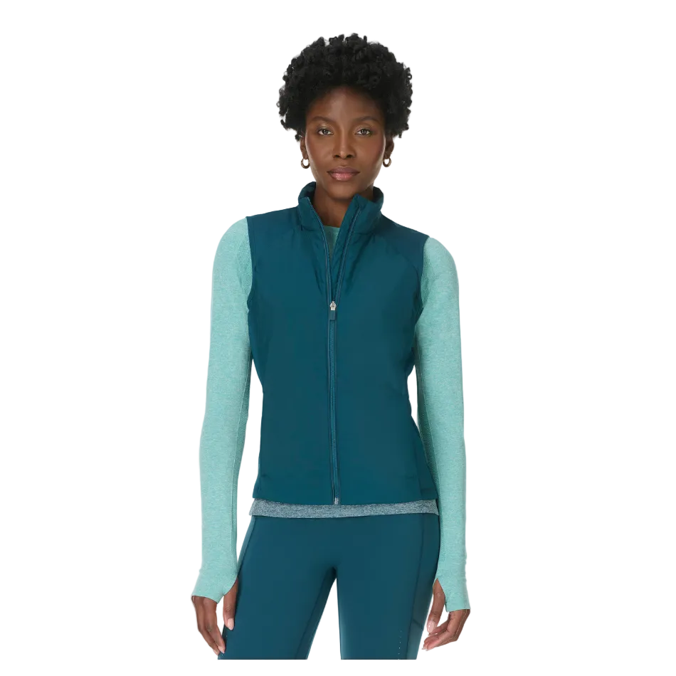 Sweaty Betty Limitless Run Gilet in Deep Green SS26