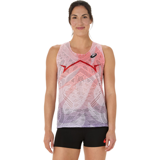 ASICS Women's Metaspeed Running Singlet in Flash Red AW25