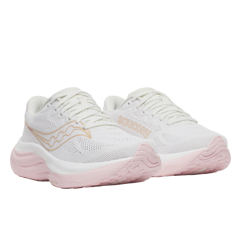 Saucony Women's Ride 19 Running Shoes in White/Silk SS26