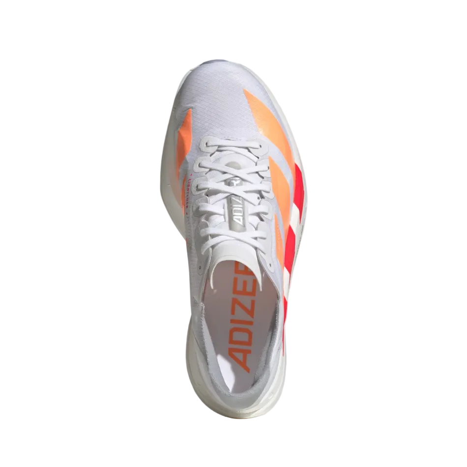 adidas Women's Adios Pro 4 Running Shoes in Cloud White/Beam Orange/Lucid Red SS26