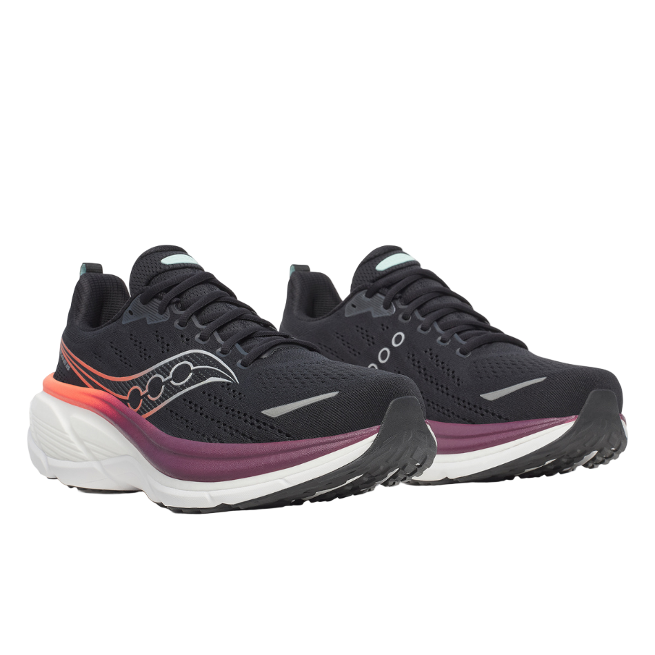 Saucony Men's Hurricane 25 Running Shoes in Black/Crimson SS26