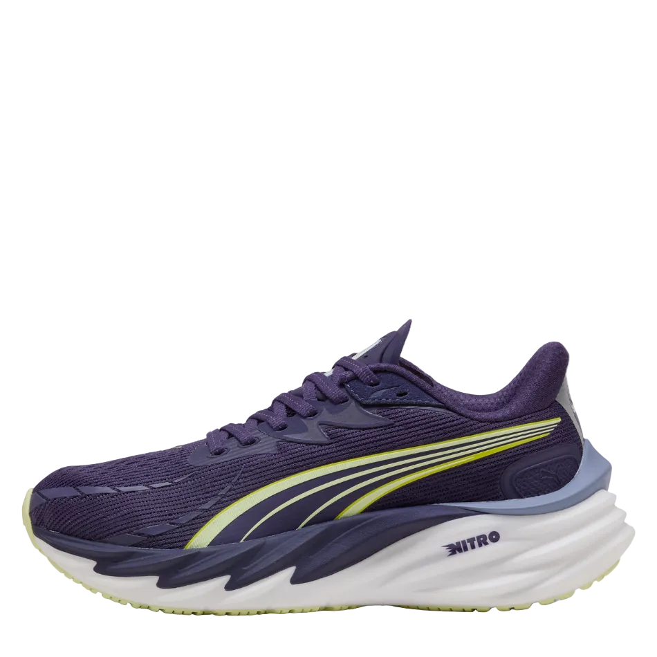 PUMA Women's Velocity NITRO 4 Running Shoes in Deep Plum/Apple Spritz SS26