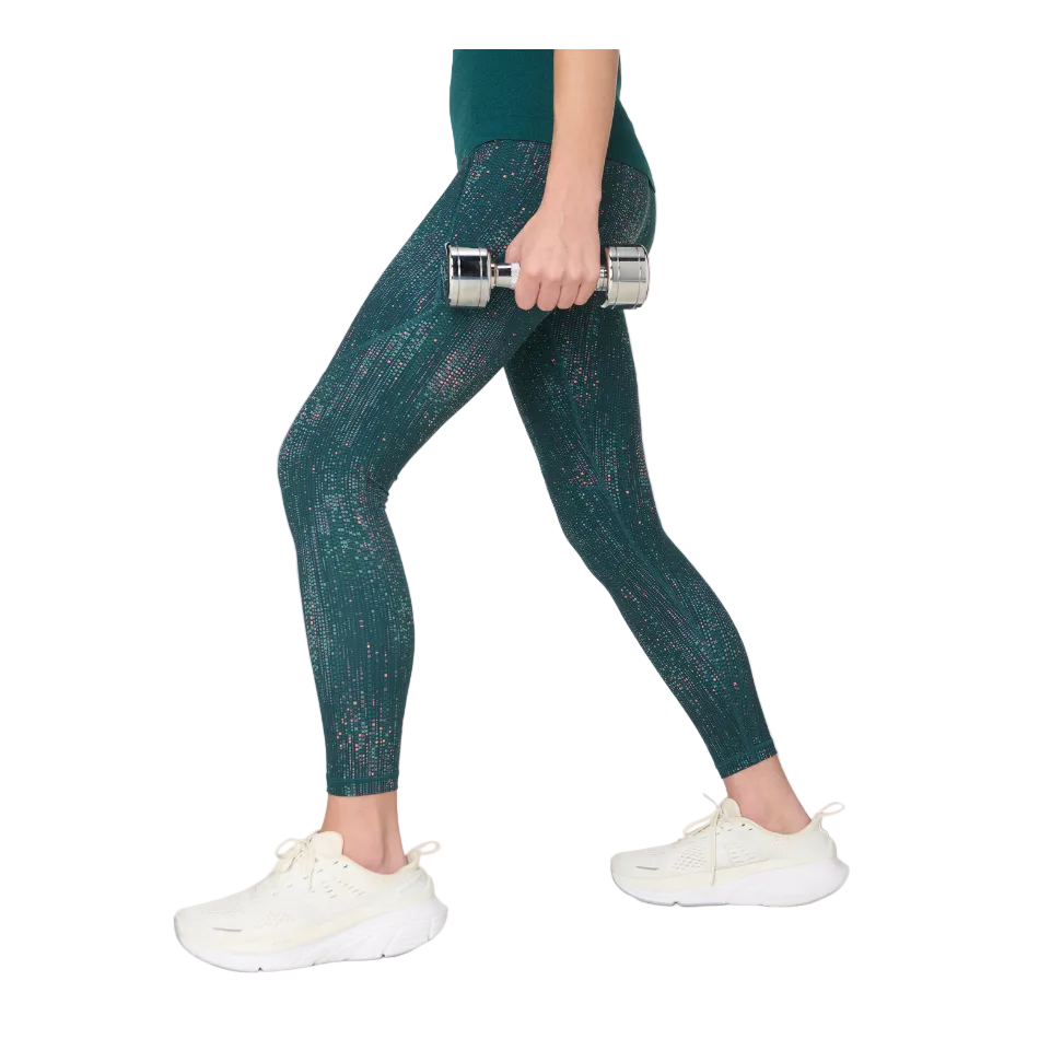 Sweaty Betty Power 7/8 Workout Leggings in Green Code Print SS26