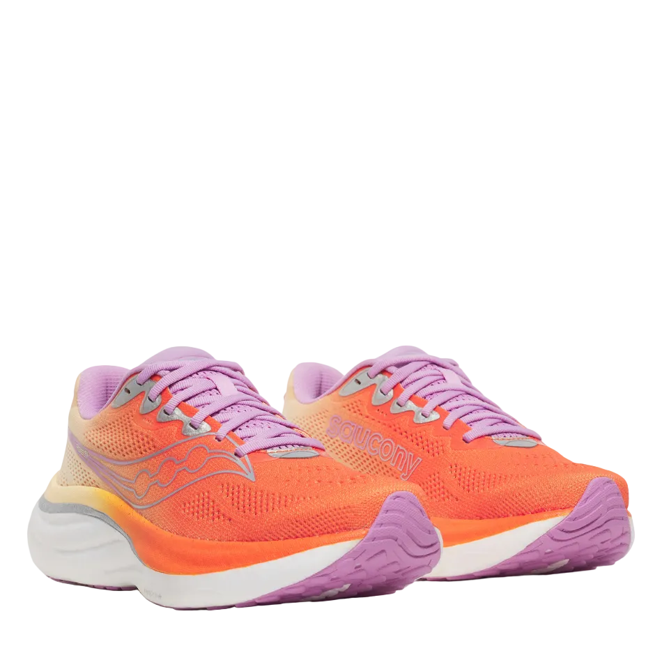 Saucony Women's Ride 19 Running Shoes in Fire/Orchid