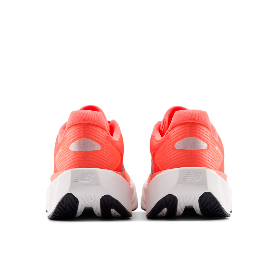 New Balance Women's Fuelcell Rebel V5 Running Shoes in Urgent Red/White/Silver Metallic AW25