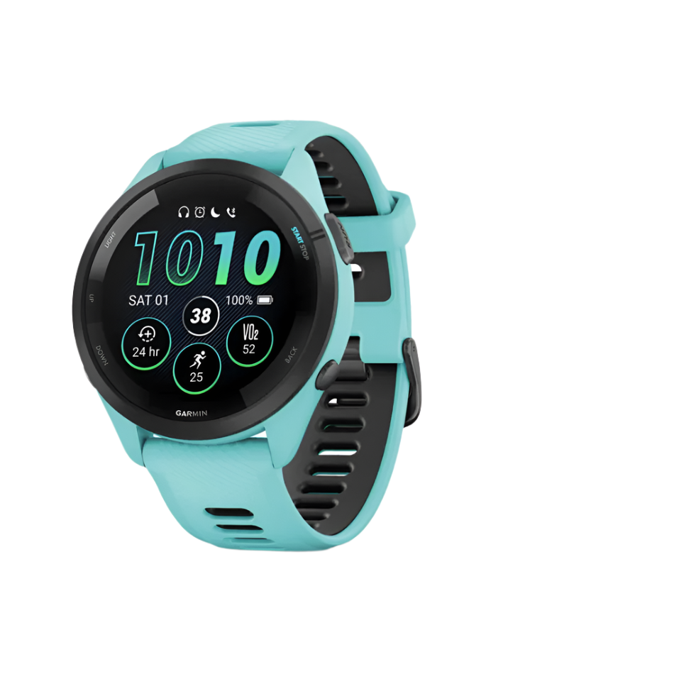 Garmin Unisex Forerunner 265 Music Running Watch in Aqua/Black