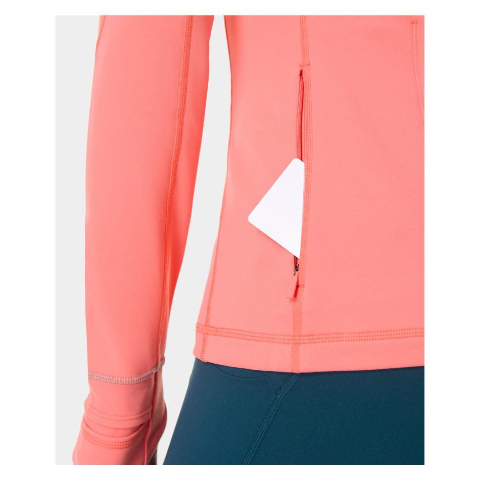 Sweaty Betty Pro Run Half Zip in Melon Pink SS26
