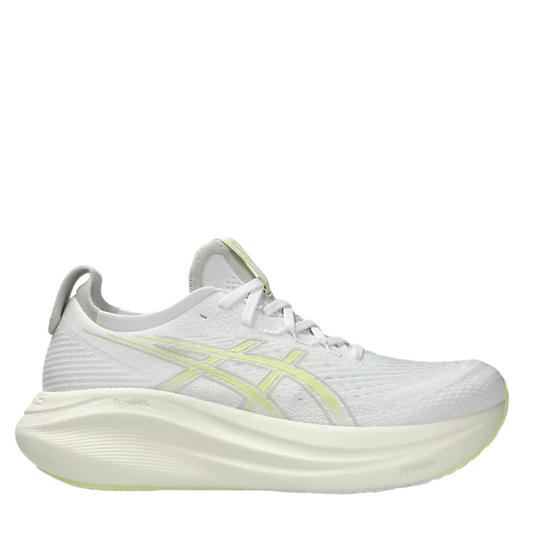 ASICS Men's GEL-NIMBUS 27 Running Shoes in White/Huddle Yellow