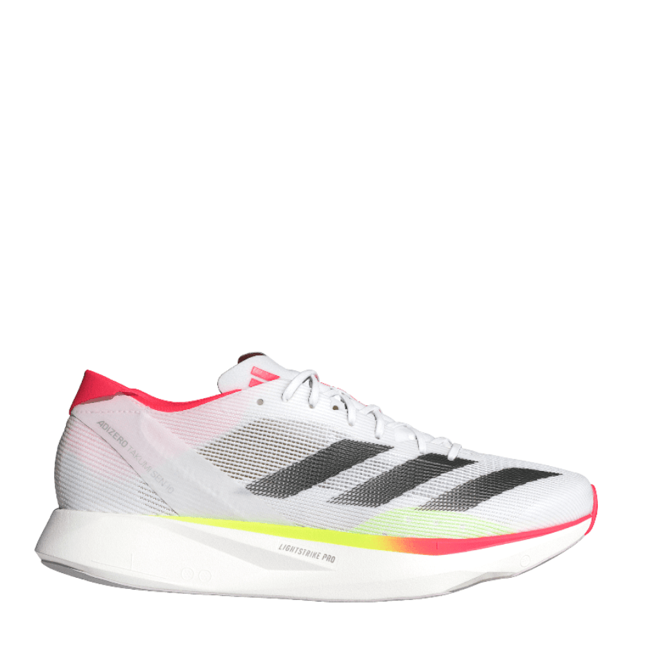 Adidas Shoes Adidas Men's Adizero Takumi Sen 10 Running Shoes in Cloud White/Core Black/Lucid Red SS25 - Up and Running