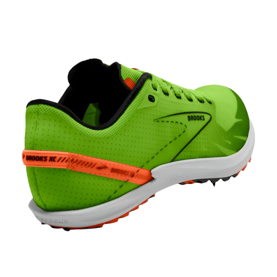 Brooks Shoes Brooks Draft XC Men's Running Shoes Green Gecko/Red Orange/White AW24 - Up and Running