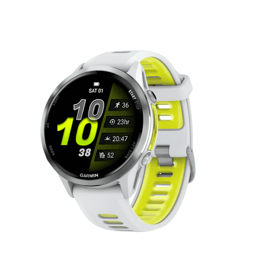 Garmin Electronics Garmin Unisex Forerunner 970 GPS Running Watch in Whitestone/Translucent Amp Yellow - Up and Running