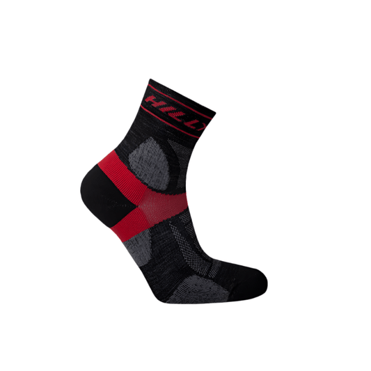 Hilly Accessories Hilly Trail Anklet Med Running Socks in Black/Red SS25 - Up and Running