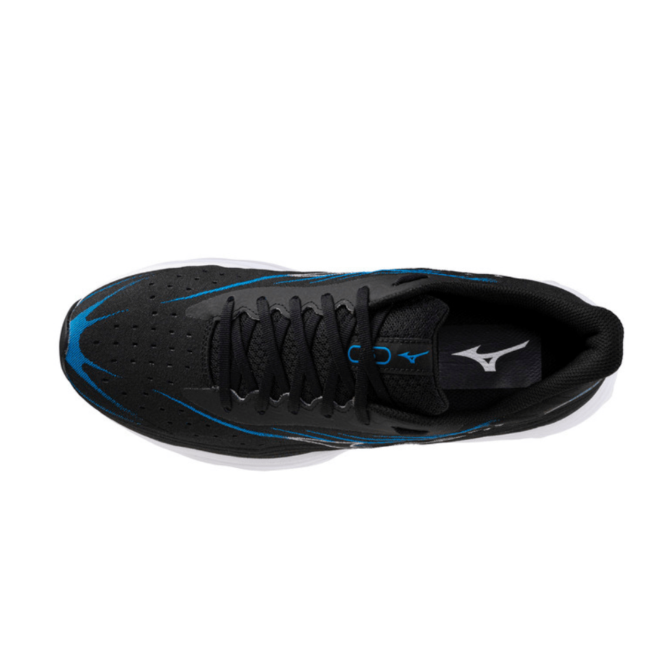 Mizuno Shoes Mizuno Men's Wave Skyrise 6 Running Shoes in Black/White/Blue Pace SS25 - Up and Running