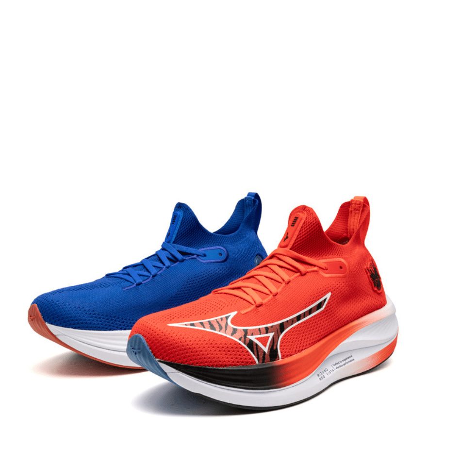 Mizuno Shoes Mizuno Unisex Neo Vista Running Shoes in Mizuno Ignition Red/Black/Baseball Blue SS25 - Up and Running