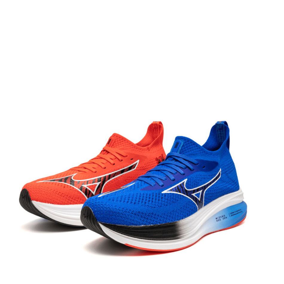 Mizuno Shoes Mizuno Unisex Neo Zen Shoes in Baseball Blue/Black/Mizuno Ignition Red SS25 - Up and Running