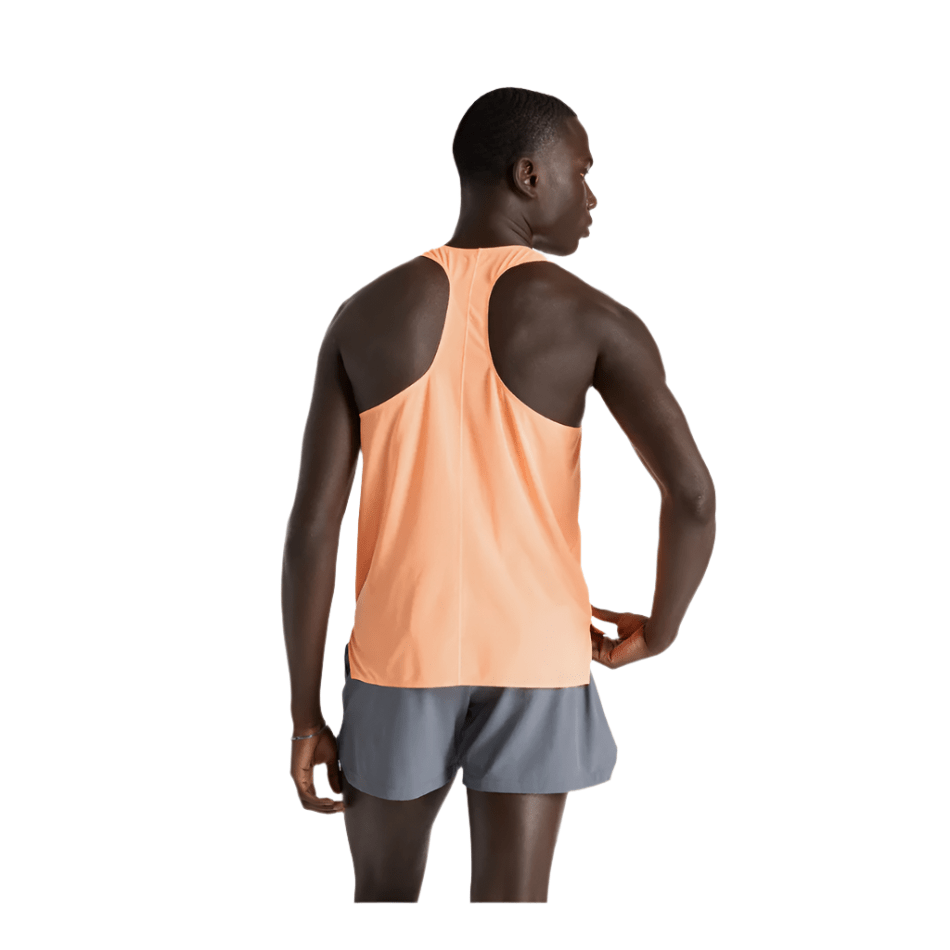New Balance Clothing New Balance Men's Race Day Ultra Light Singlet in Hot Mango SS25 - Up and Running
