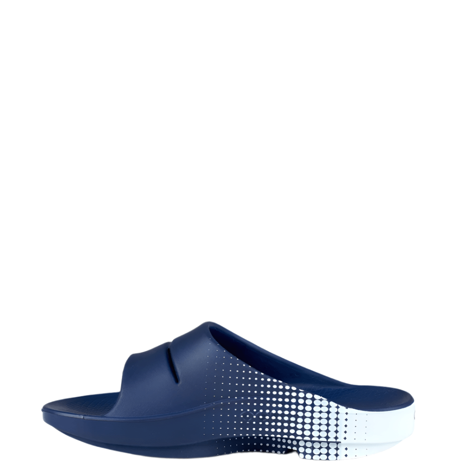 Oofos Accessories OOFOS Men's OOahh Sport Slide Sandals in Navy Matrix SS25 - Up and Running