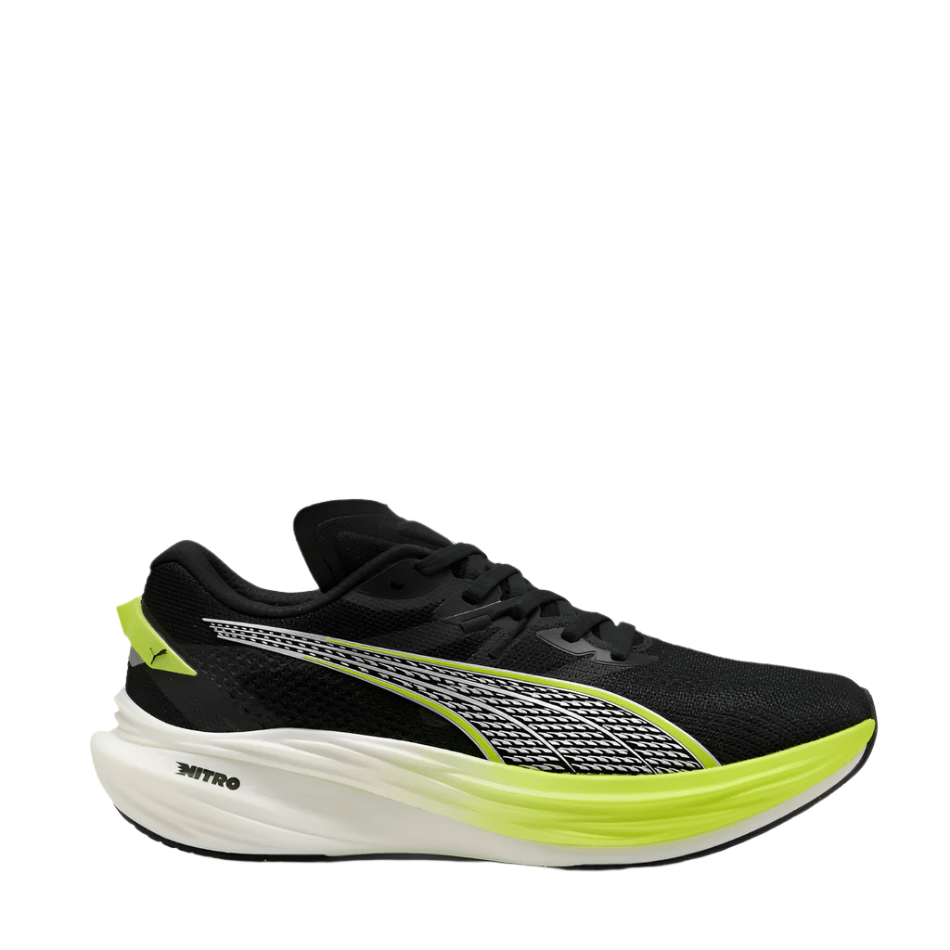 PUMA Shoes Puma Men's Deviate Nitro 3 Running Shoes in PUMA Black/Yellow Alert SS25 - Up and Running