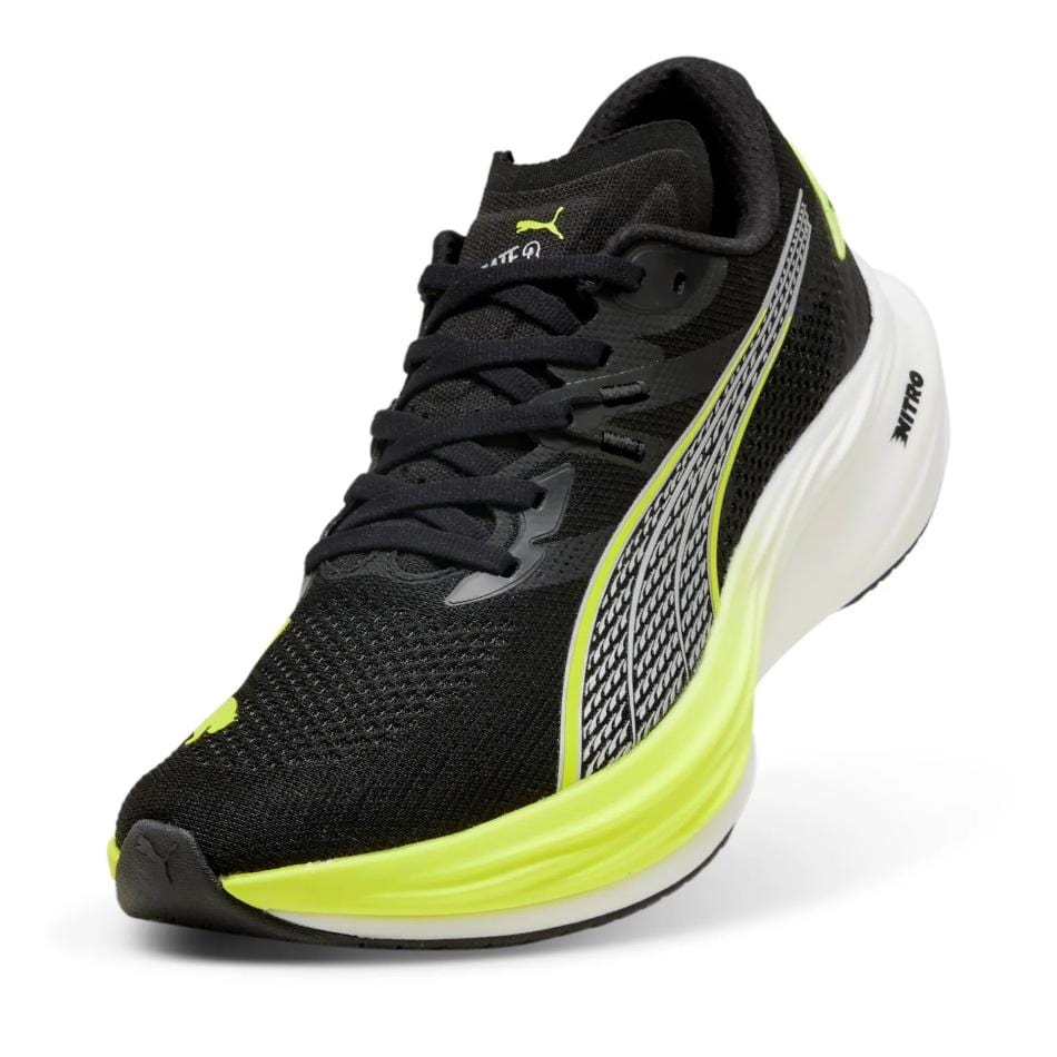 PUMA Shoes Puma Men's Deviate Nitro 3 Running Shoes in PUMA Black/Yellow Alert SS25 - Up and Running
