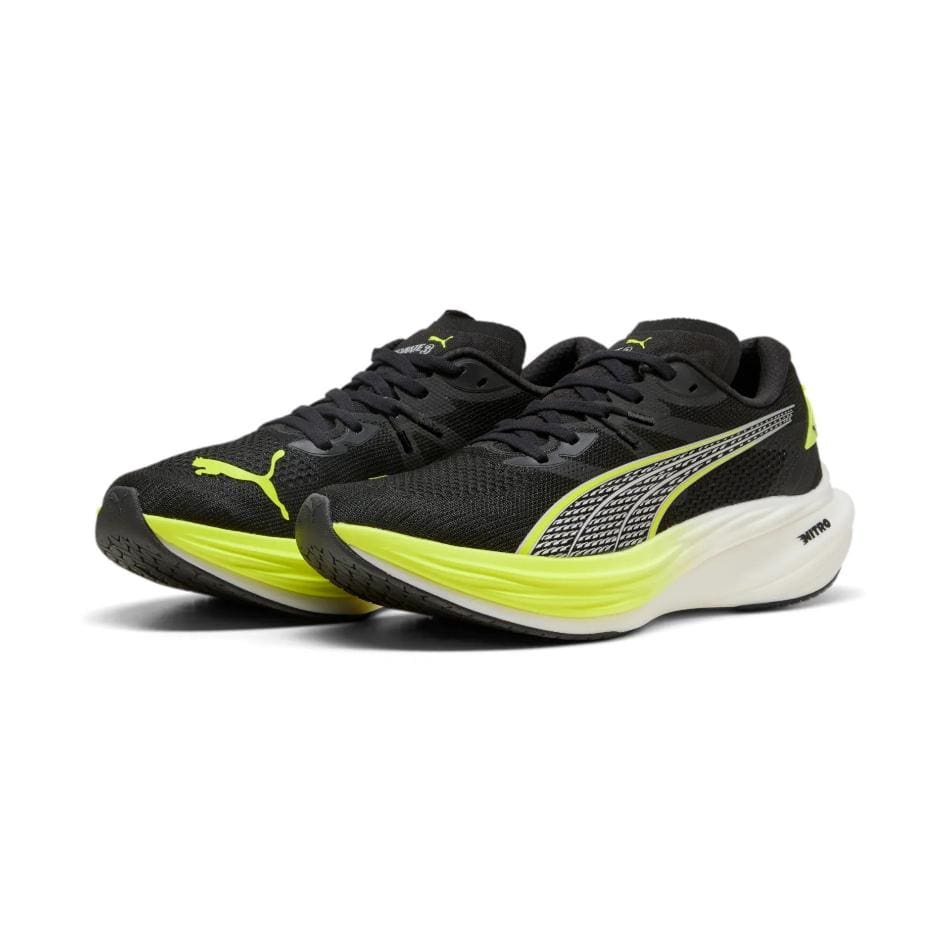 PUMA Shoes Puma Men's Deviate Nitro 3 Running Shoes in PUMA Black/Yellow Alert SS25 - Up and Running