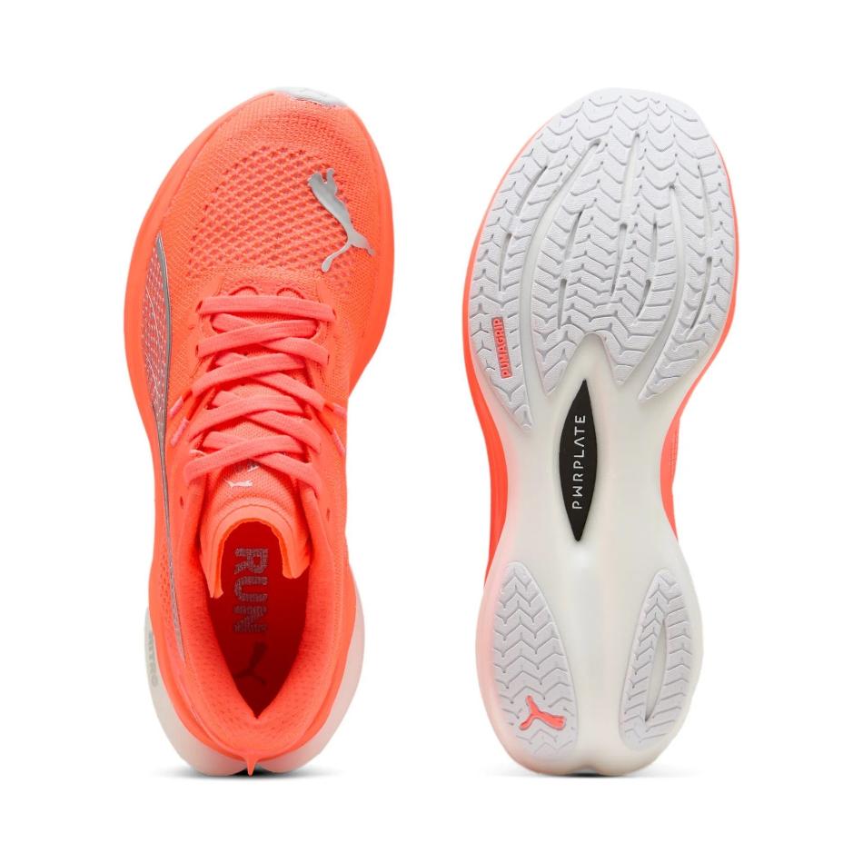 PUMA Shoes Puma Women's Deviate Nitro 3 Running Shoes in Glowing Red/Puma Silver SS25 - Up and Running