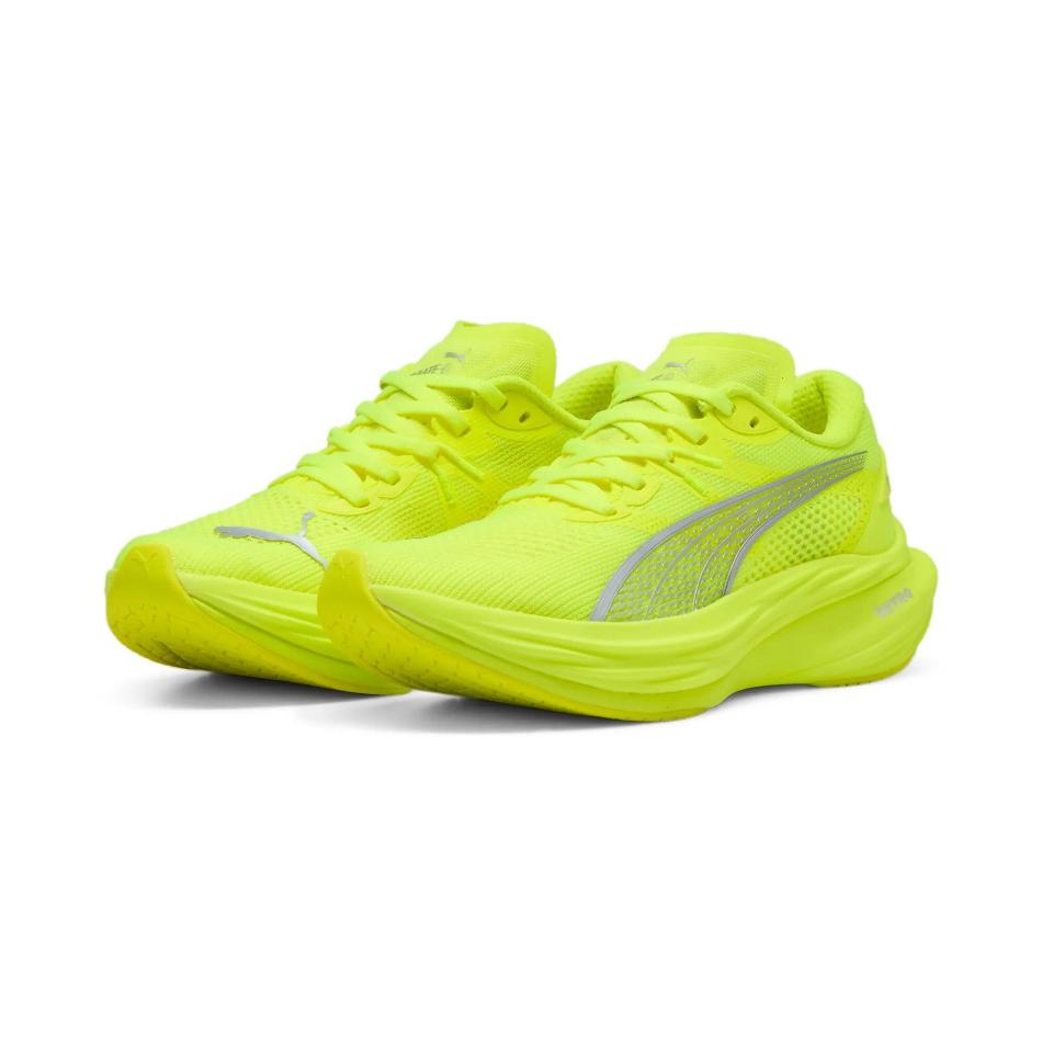 PUMA Shoes Puma Women's Deviate Nitro 3 Running Shoes in Yellow Alert/Puma Silver SS25 - Up and Running