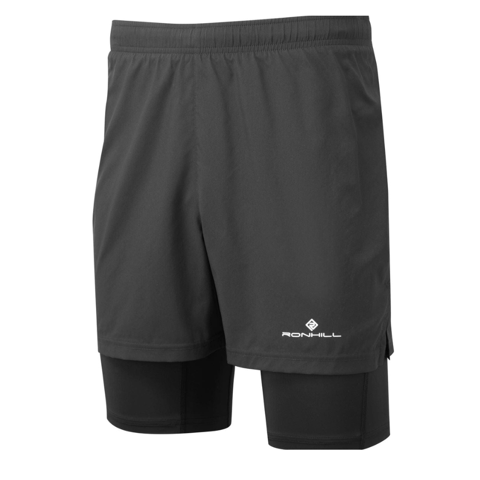 Ronhill Clothing Ronhill Men's Core Twin Short in All Black SS25 - Up and Running