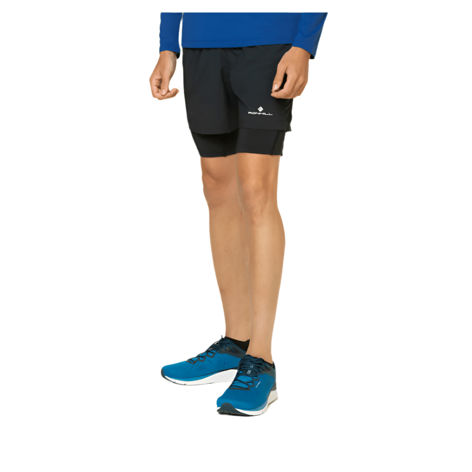 Ronhill Clothing Ronhill Men's Core Twin Short in All Black SS25 - Up and Running