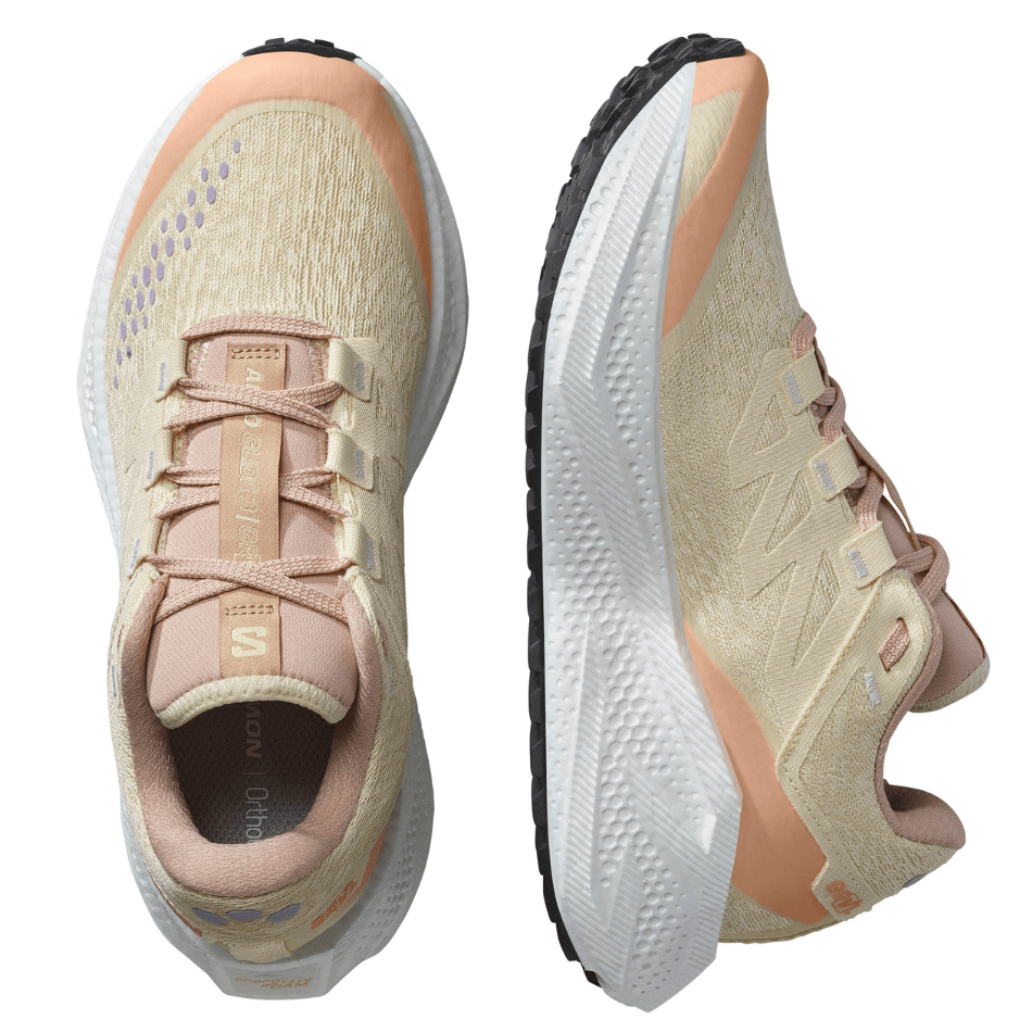 Salomon Shoes Salomon Women's Aeroglide 3 GRVL Running Shoes in Shortbread/White/Fusion Coral SS25 - Up and Running