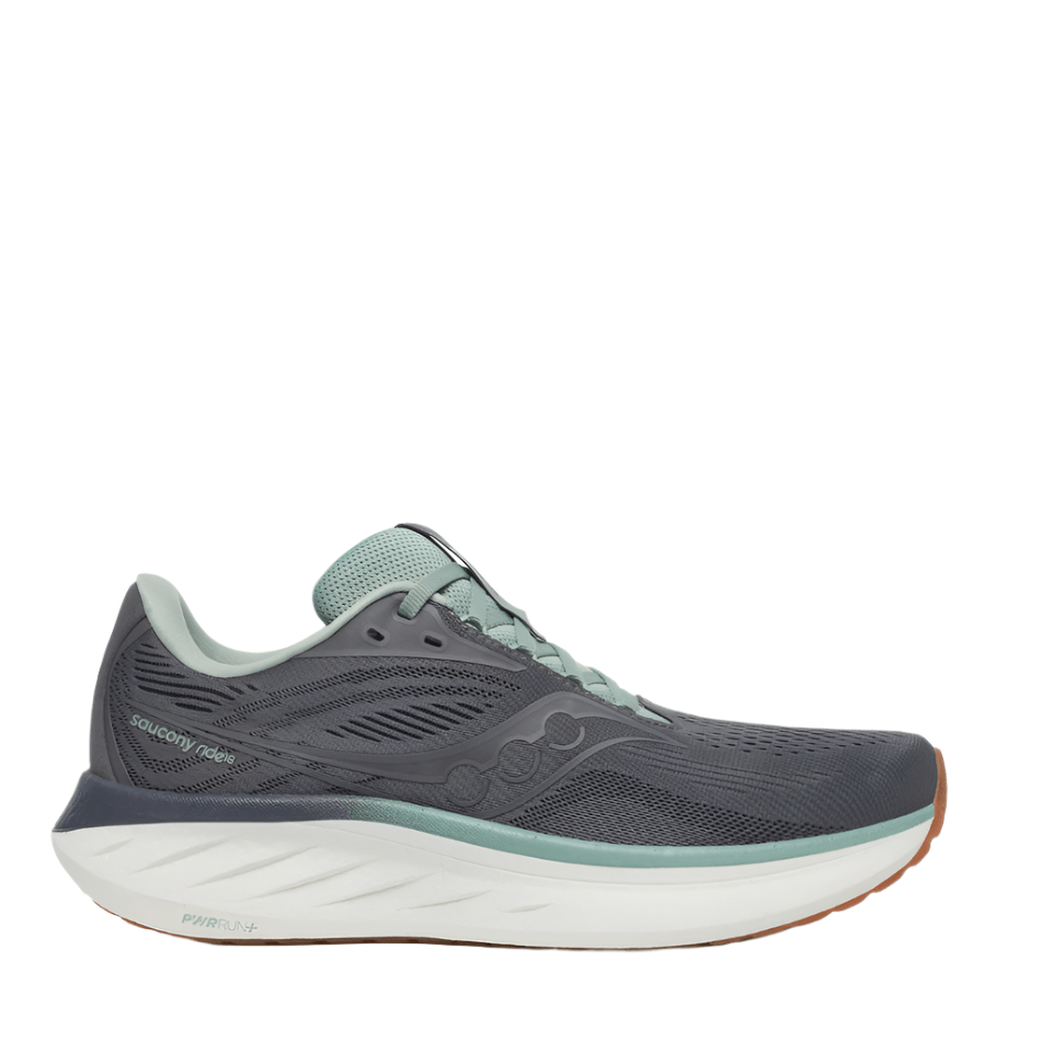 Saucony Shoes Saucony Men's Ride 18 Running Shoes in Carbon/Iceberg AW25 - Up and Running