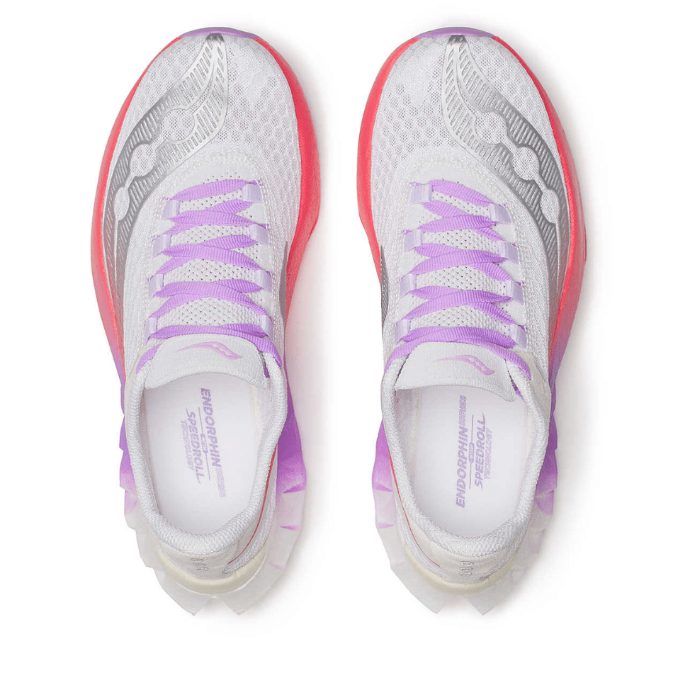Saucony Shoes Saucony Women's Endorphin Pro 4 Running Shoes in White/Crocus AW25 - Up and Running