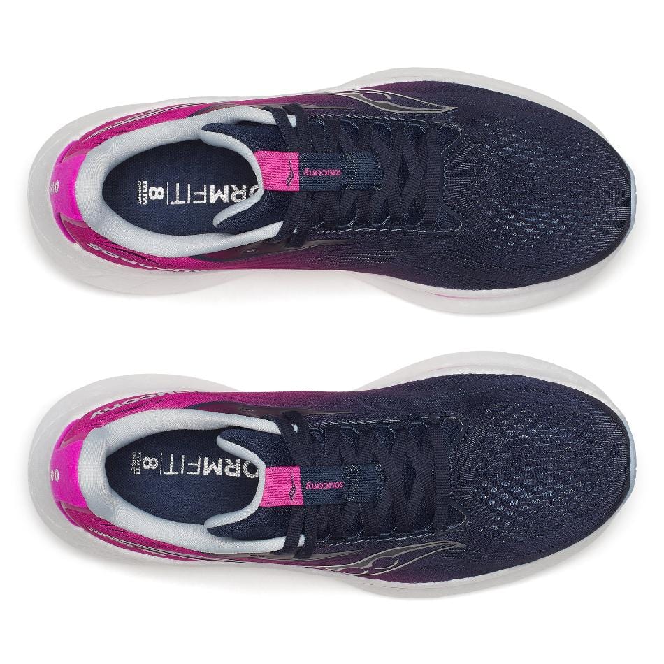 Saucony Shoes Saucony Women's Ride 18 Running Shoes in Navy/Fuchsia SS25 - Up and Running