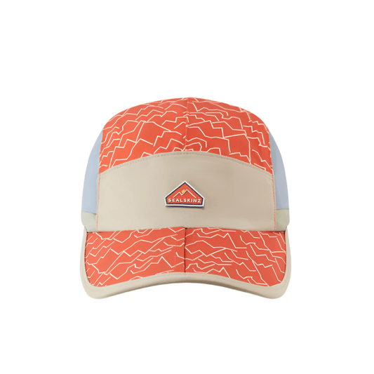 Sealskinz Accessories Sealskinz Poringland Waterproof Foldable Peak Printed Hiking Cap in Orange - Up and Running