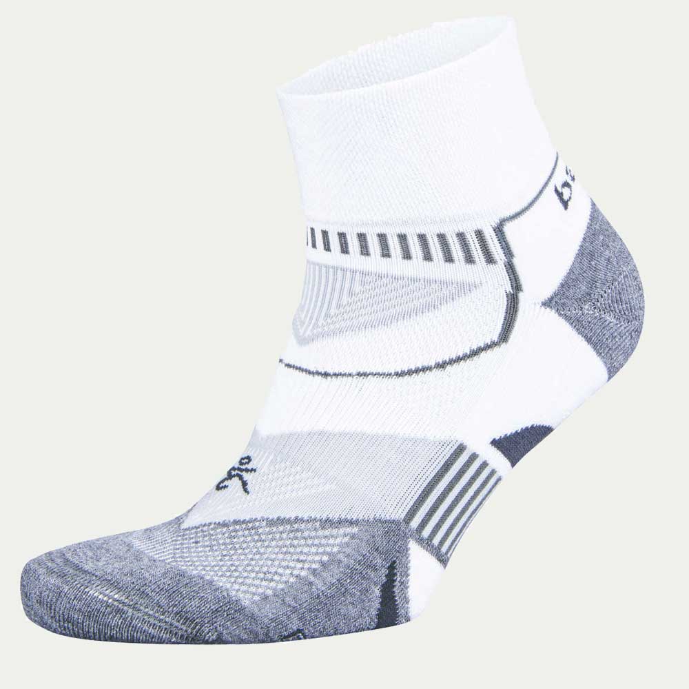 Balega Accessories XL Balega Unisex Enduro Qtr White/Grey Heather - Up and Running