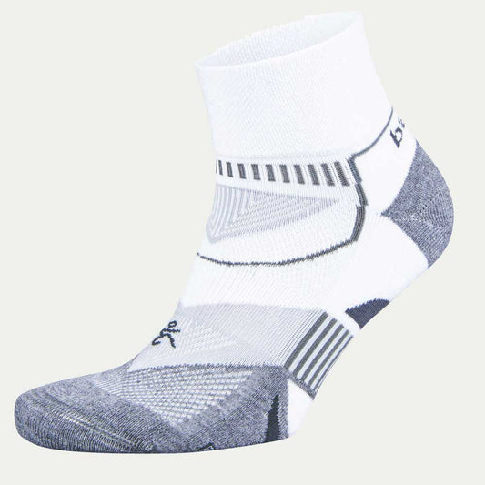 Balega Accessories XL Balega Unisex Enduro Qtr White/Grey Heather - Up and Running